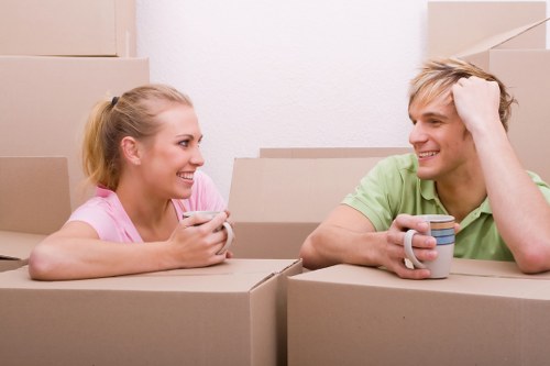 Packed boxes and home belongings in Brent storage