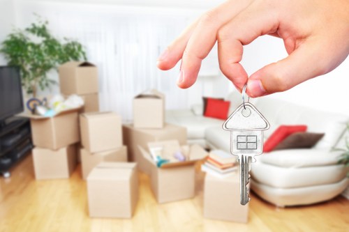 Boxes and household items securely stored in a unit
