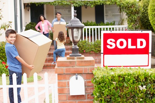 Packing materials and labeled boxes for a Brent home relocation
