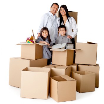 Packed IT equipment ready for office removals in Brent